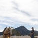 U.S. Marine Corps Mounted Color Guard participates in the Rooftop Rodeo