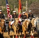U.S. Marine Corps Mounted Color Guard participates in the Rooftop Rodeo