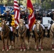 U.S. Marine Corps Mounted Color Guard participates in the Rooftop Rodeo