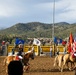 U.S. Marine Corps Mounted Color Guard participates in the Rooftop Rodeo