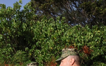 YN1 Selina Fernandez and Cmdr. Derek Hall Speak Before Reenlistment Ceremony on Ford Island, Hawaii during RIMPAC 2026