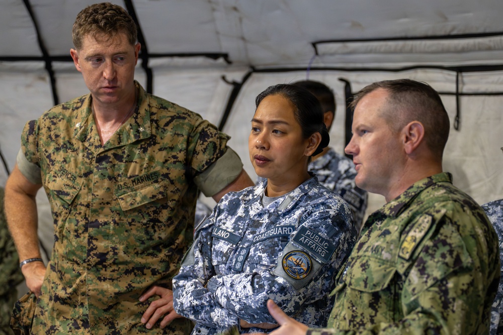 Philippine Coast Guard public afffairs commander visits RIMPAC 2026 HADR camp