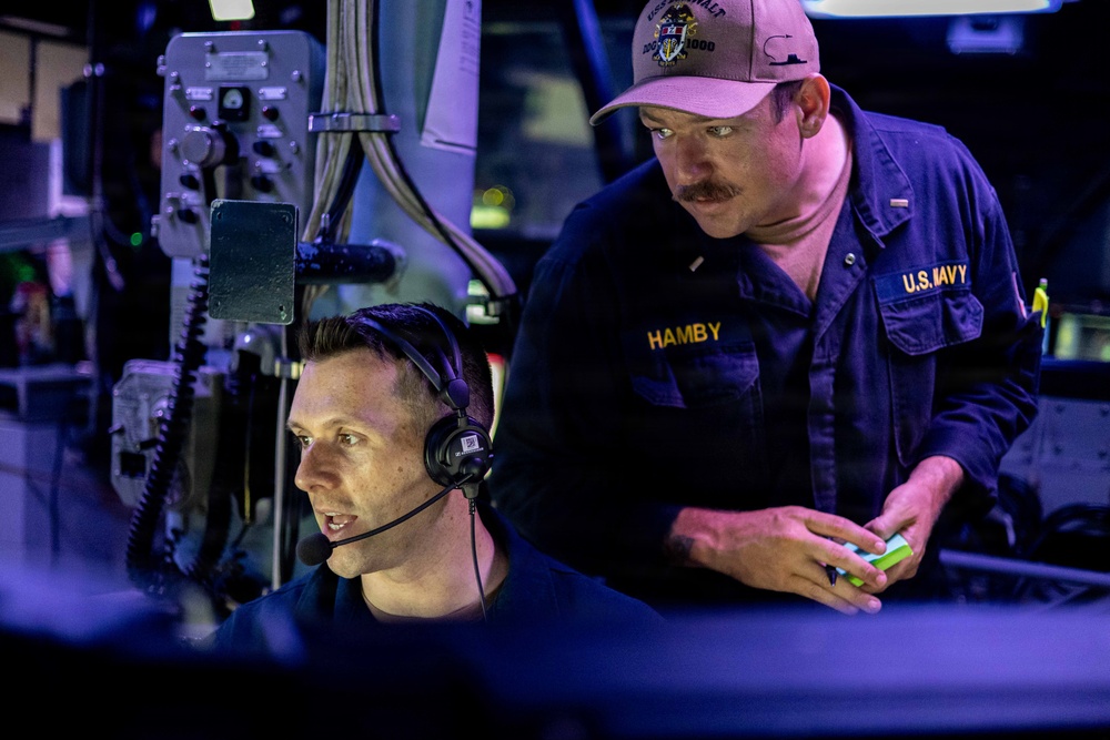 USS Chosin Sailors stand watch during RIMPAC 26