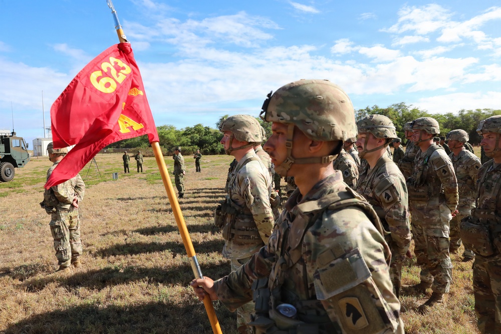 U.S. and Japanese forces stand together during RIMPAC 2026 opening ceremony
