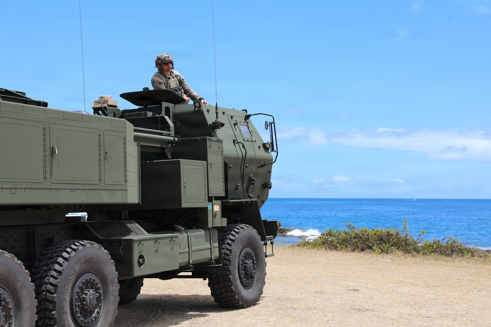 Kentucky National Guard Soldier oversees high mobility artillery rocket system operations during RIMPAC 2026