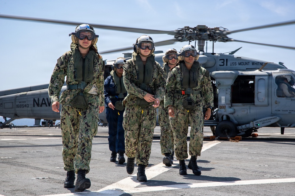 USS Mount Whitney Midhshipmen Helicopter Ride