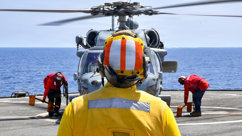 USS Mount Whitney Midhshipmen Helicopter Ride
