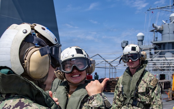 USS Mount Whitney Midhshipmen Helicopter Ride