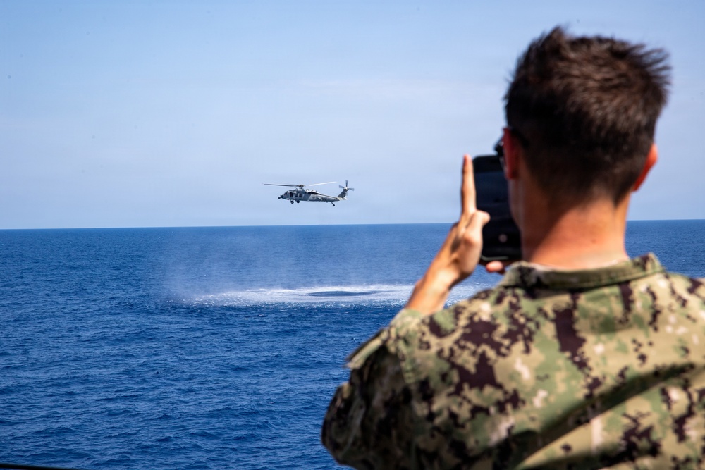 USS Mount Whitney Midhshipmen Helicopter Ride
