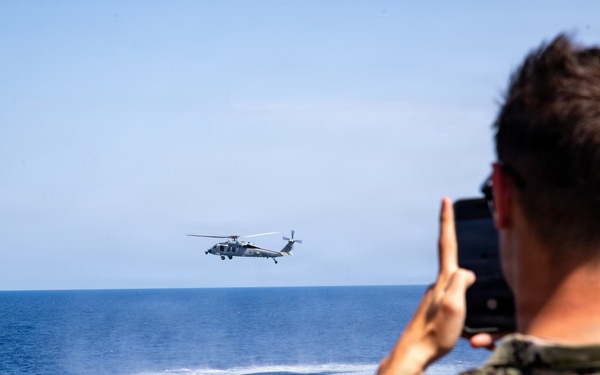 USS Mount Whitney Midhshipmen Helicopter Ride