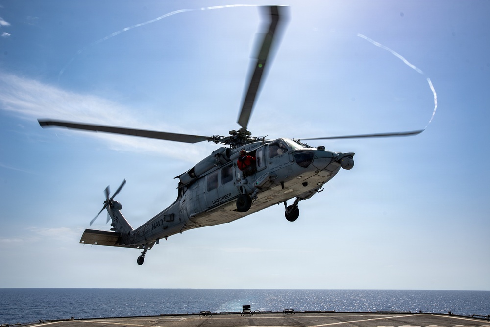 USS Mount Whitney Midhshipmen Helicopter Ride