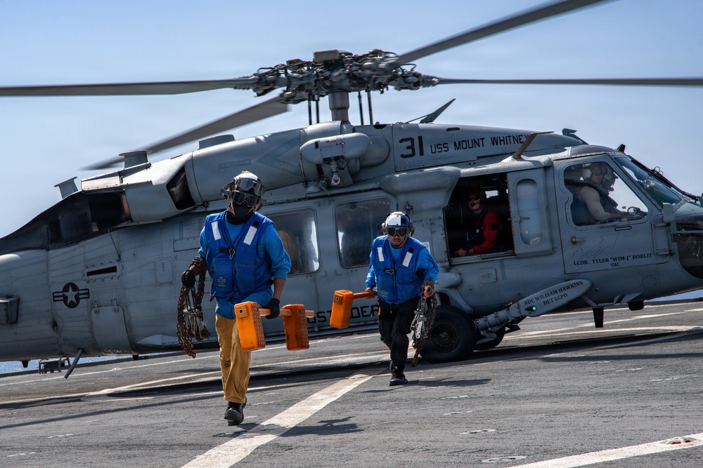 USS Mount Whitney Midhshipmen Helicopter Ride