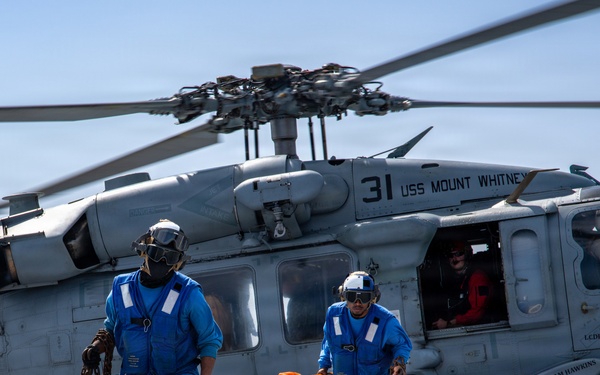 USS Mount Whitney Midhshipmen Helicopter Ride