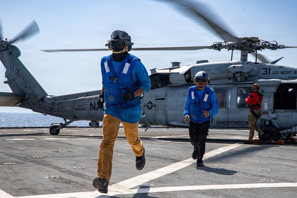 USS Mount Whitney Midshipmen Helicopter Ride