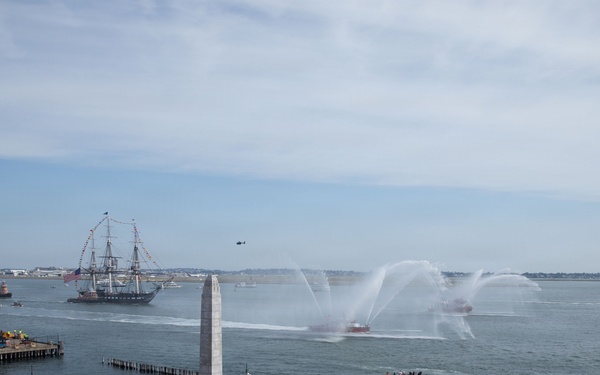 USS Constitution Leads Sail250 Boston Parade of Sail