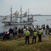 U.S. Coast Guard Barque Eagle (WIX 327) participates in the Sail250 Boston Parade of Sail