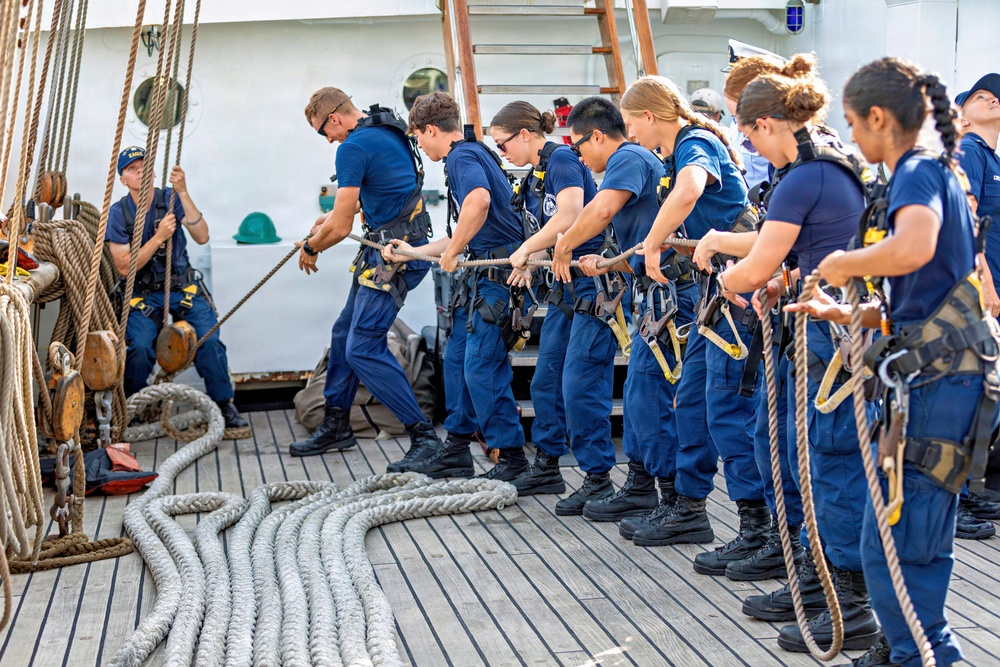 Coast Guard Cutter Eagle Participates in Sail Boston Parade of Sail