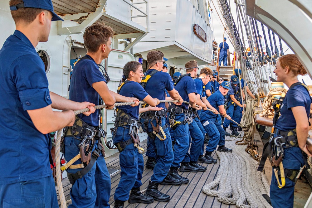 Coast Guard Cutter Eagle Participates in Sail Boston Parade of Sail