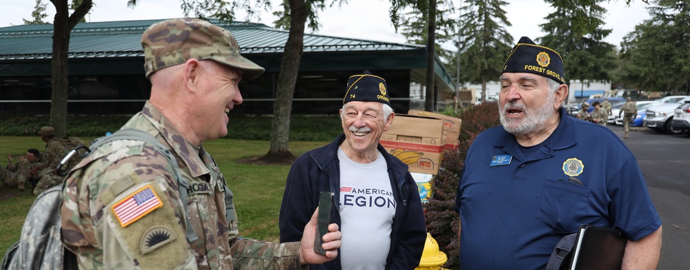 Oregon National Guard community ruck march strengthens ties while helping local families