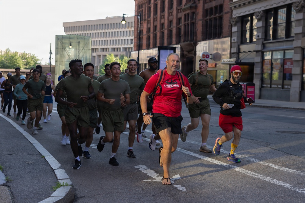U.S. Marines and Bostonians participate in Sunrise Run Event