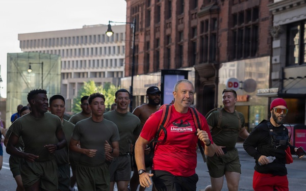 U.S. Marines and Bostonians participate in Sunrise Run Event