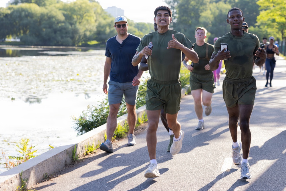 U.S. Marines and Bostonians participate in Sunrise Run Event