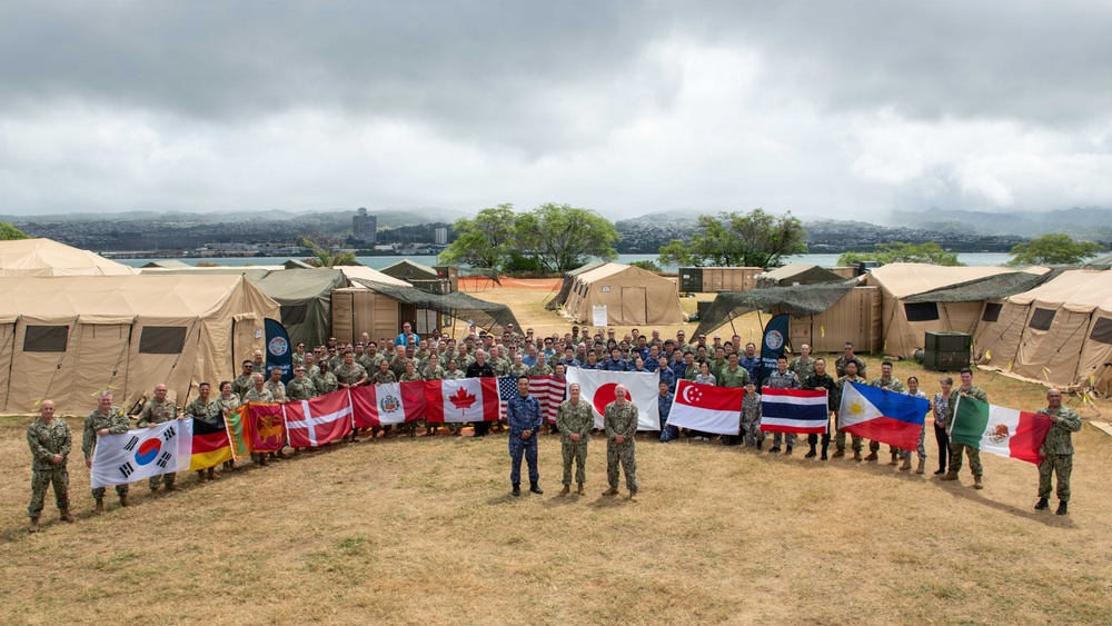 RIMPAC 26 CCTF meets with humanitarian assistance and disaster relief  camp