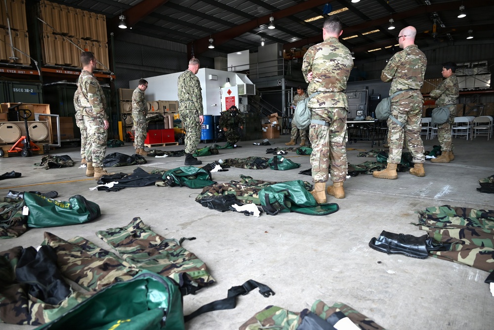 Coast Guard Port Security Unit trains with CBRNE uniforms