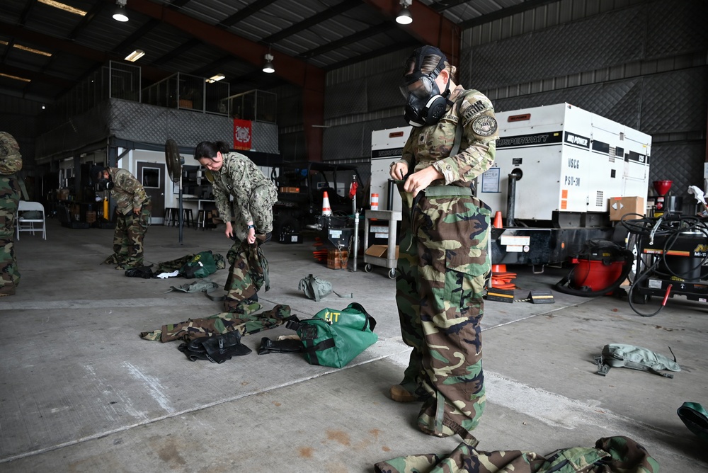Coast Guard and Navy train with CBRNE gear