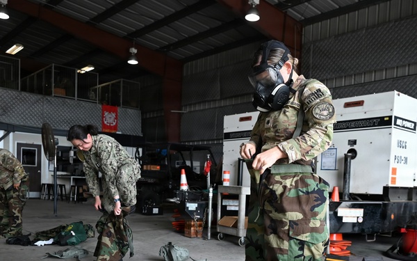 Coast Guard and Navy train with CBRNE gear