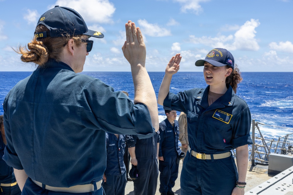 USS John Paul Jones (DDG 53) holds promotion ceremony while deployed