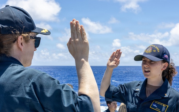 USS John Paul Jones (DDG 53) holds promotion ceremony while deployed