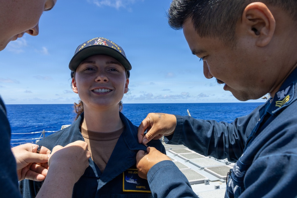 USS John Paul Jones (DDG 53) holds promotion ceremony while deployed