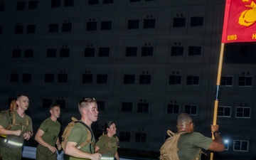 III Marine Expeditionary Force Information Group Marines participate in motivational run