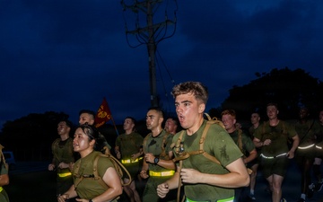III Marine Expeditionary Force Information Group Marines participate in motivational run