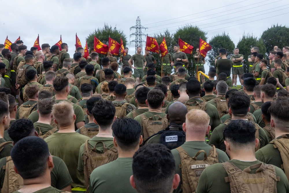 III Marine Expeditionary Force Information Group Marines participate in motivational run