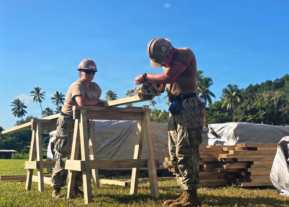 U.S. Navy Seabees build 2-room schoolhouse in Nabua Village, Fiji as part of Pacific Partnership 2026
