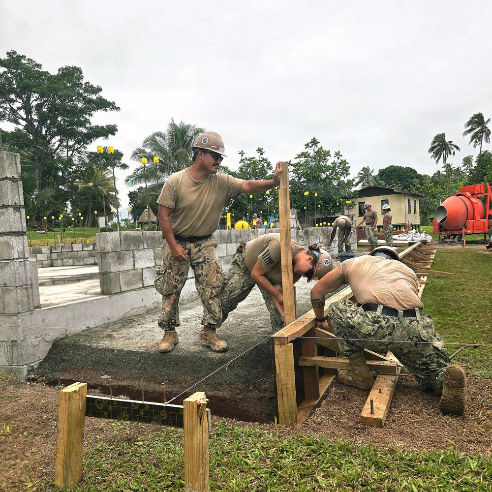 U.S. Navy Seabees build 2-room schoolhouse in Nabua Village, Fiji as part of Pacific Partnership 2026