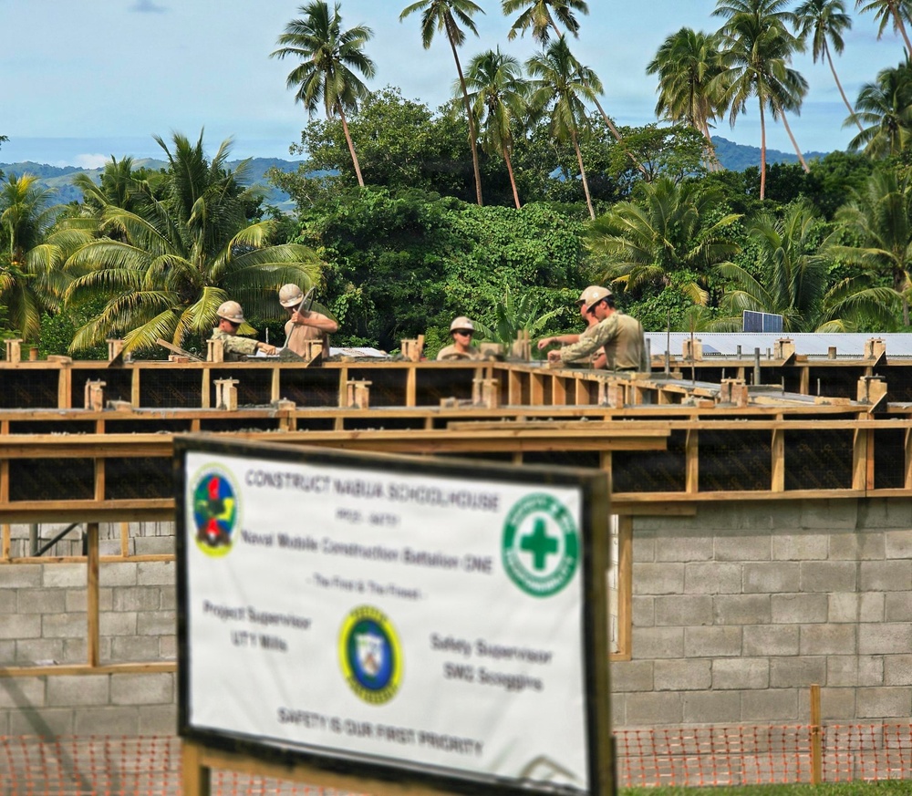 U.S. Navy Seabees build 2-room schoolhouse in Nabua Village, Fiji as part of Pacific Partnership 2026