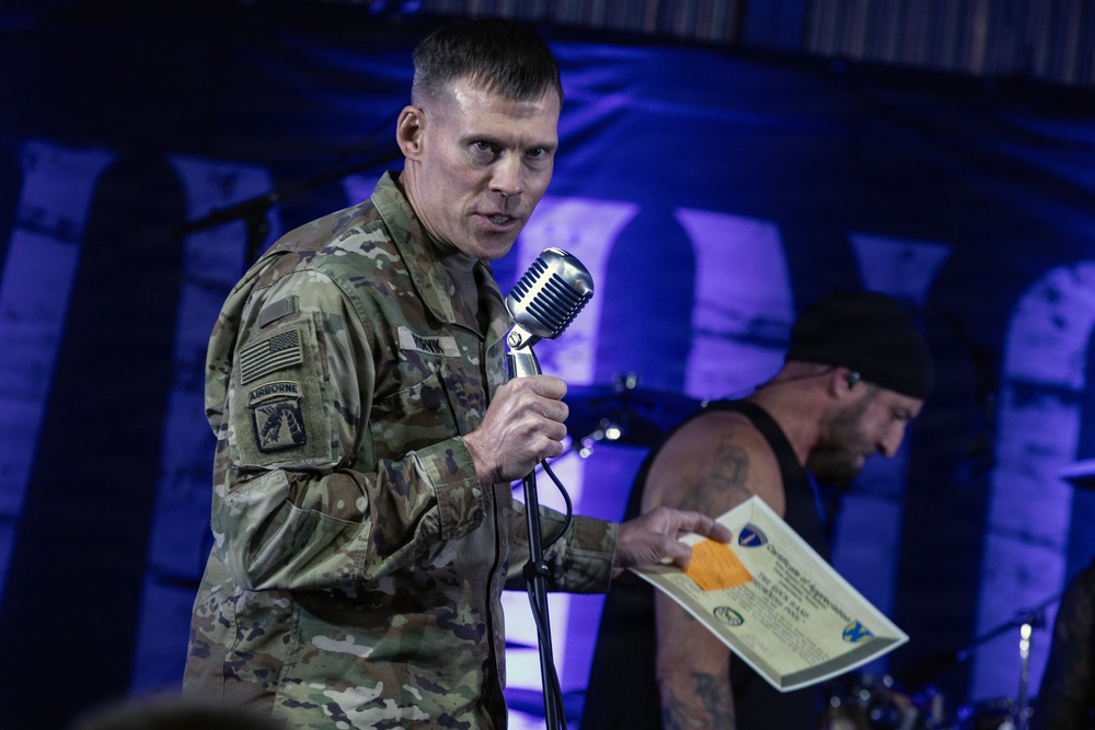 KFOR RC-E hosts Drowning Pool concert at Camp Bondsteel