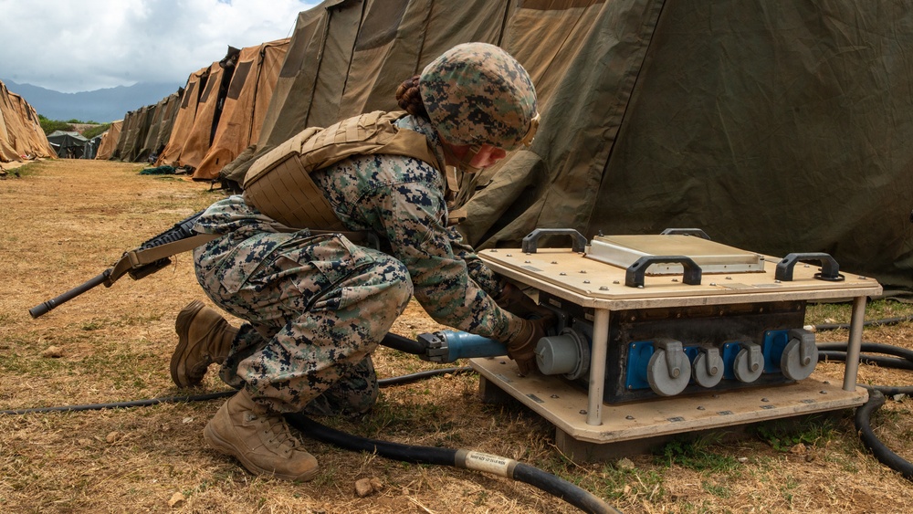 U.S. Marines conduct base recovery training