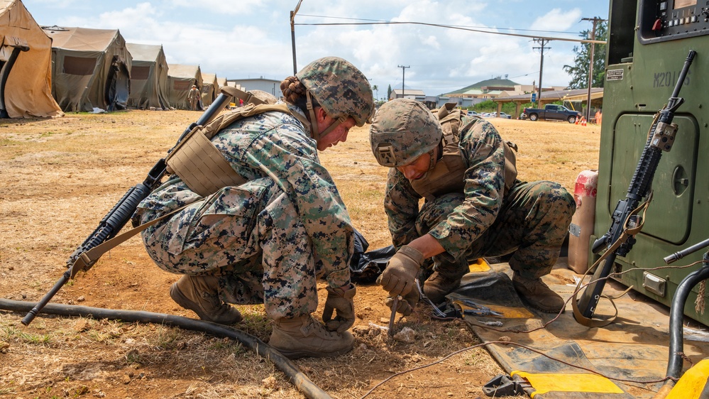 U.S. Marines conduct base recovery training