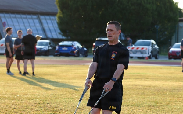 USAFRICOM command senior enlisted leader joins Soldiers for physical readiness training