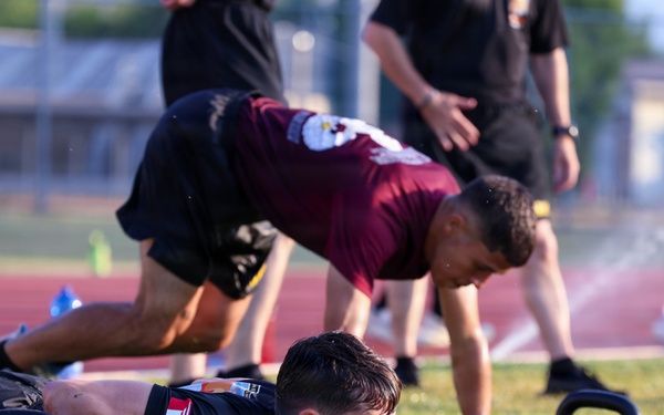 USAFRICOM command senior enlisted leader joins Soldiers for physical readiness training