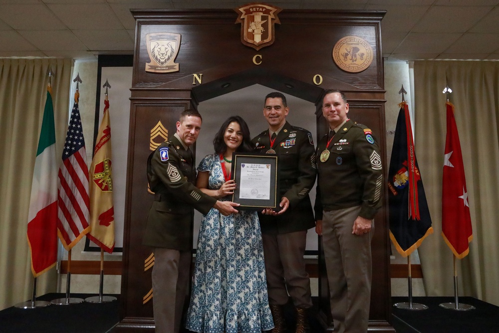 Vicenza Sergeant Morales Club honors NCO excellence, welcomes first retired Italian army honorary inductee