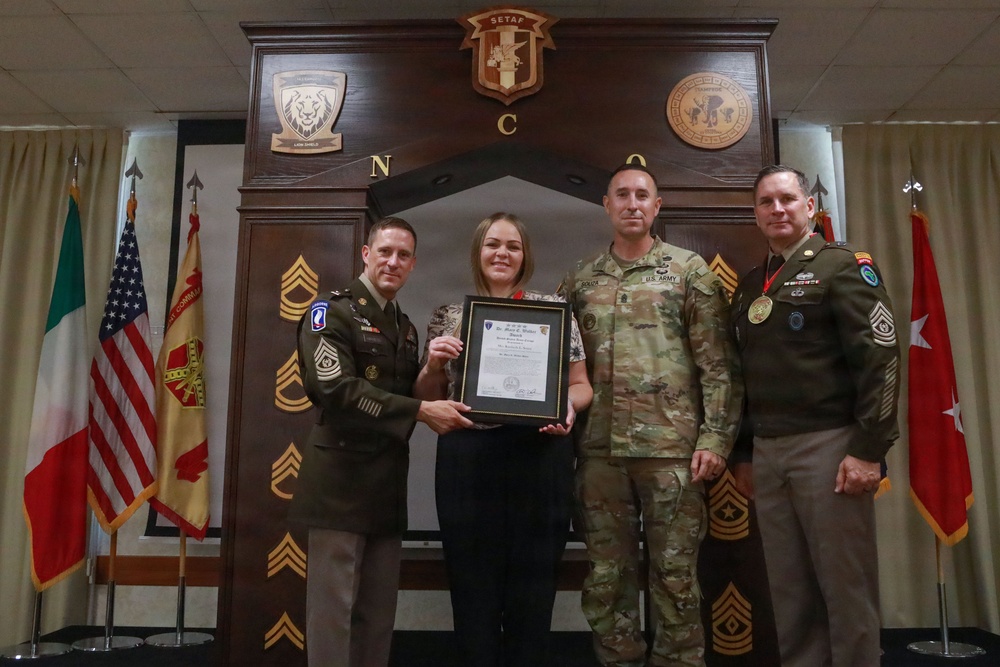 Vicenza Sergeant Morales Club honors NCO excellence, welcomes first retired Italian army honorary inductee