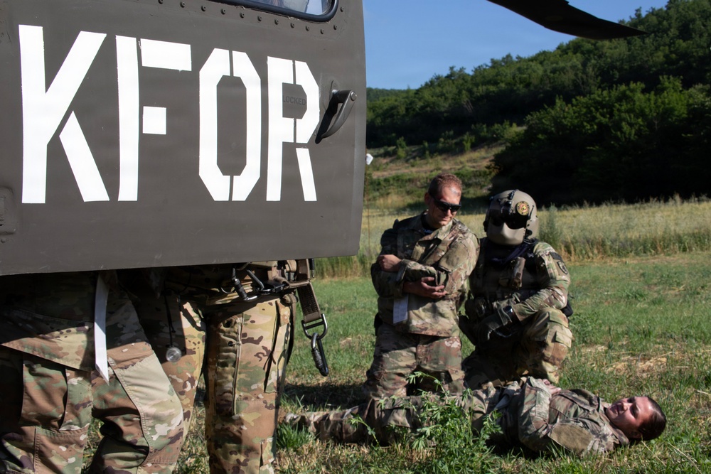 Skyfall Simulation: KFOR partners rehearse downed aircraft response