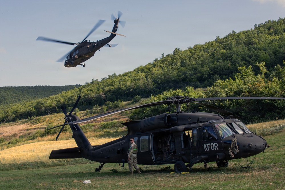 Skyfall Simulation: KFOR partners rehearse downed aircraft response