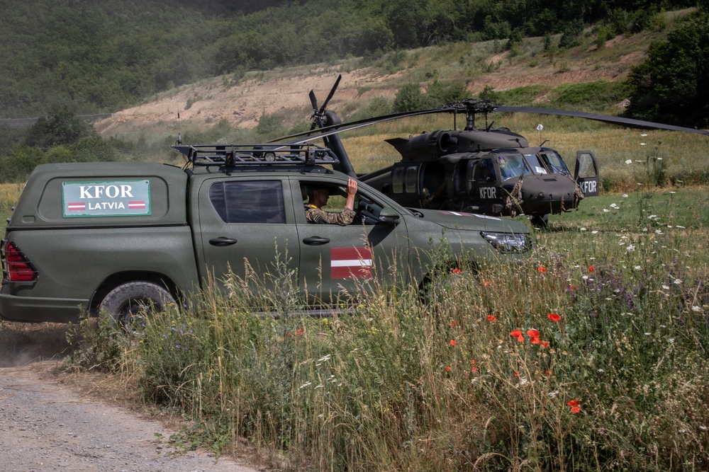 Skyfall Simulation: KFOR partners rehearse downed aircraft response