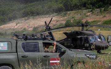Skyfall Simulation: KFOR partners rehearse downed aircraft response